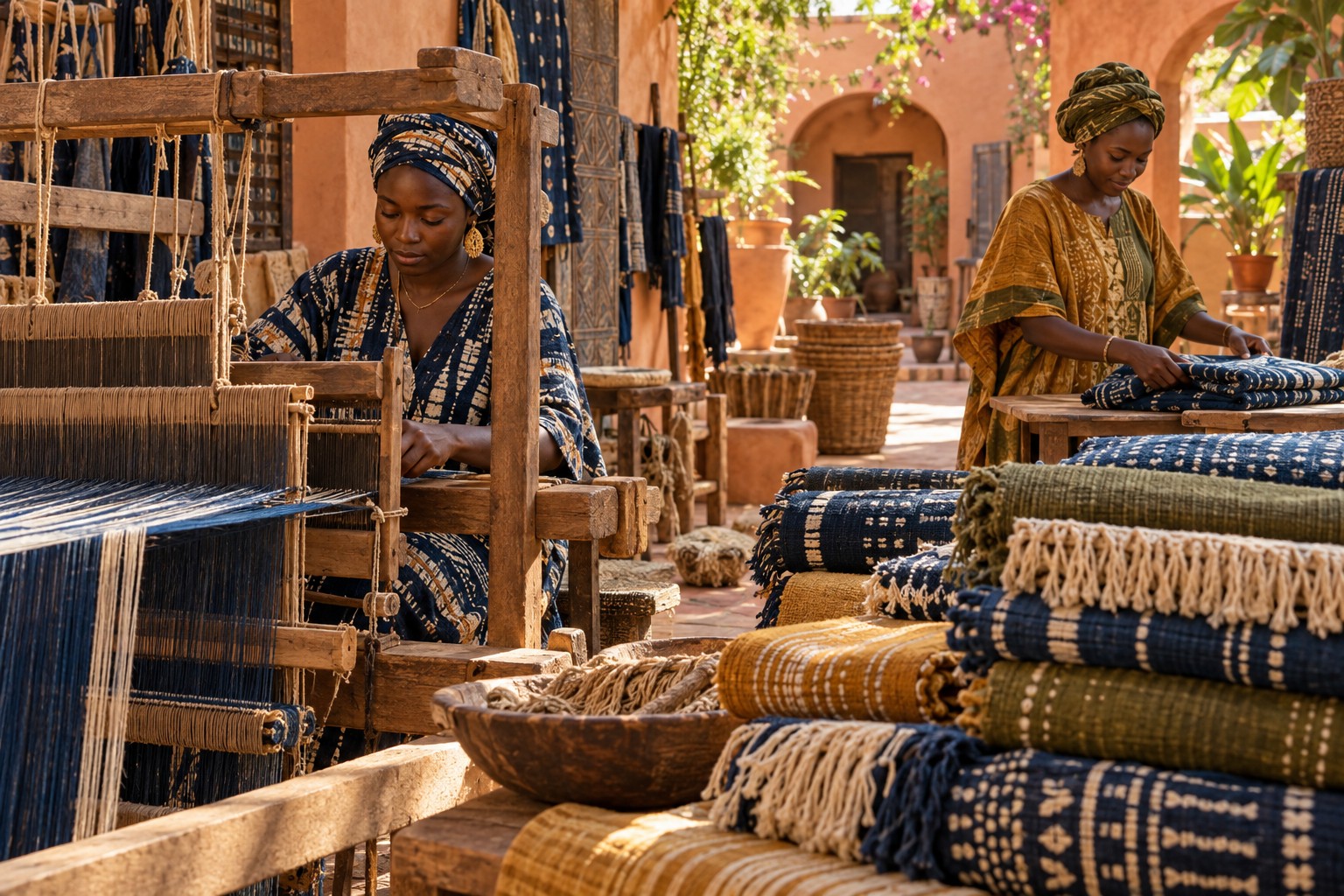 A close view of textile textures and the craft of making